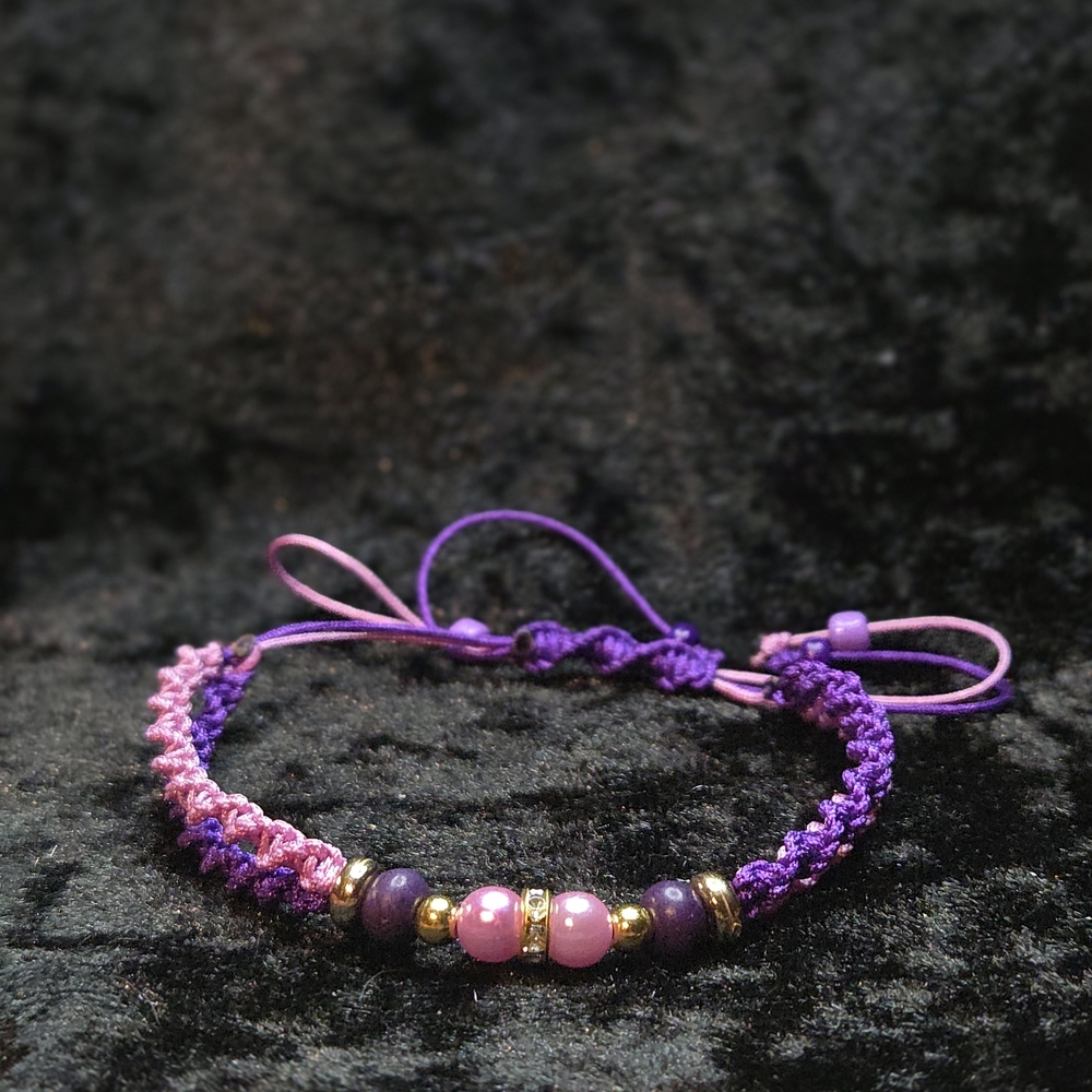 Vibrant Braided Bracelet with Gold Beads